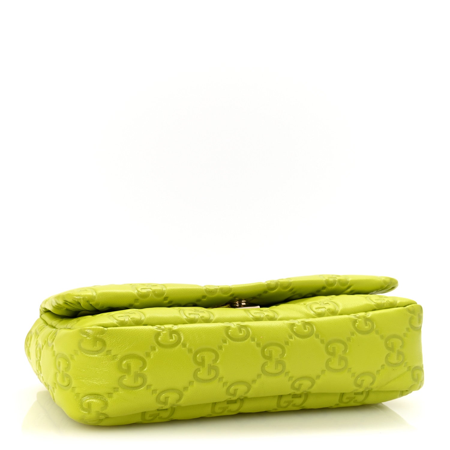 Gucci Lambskin Embossed Mini GG Milano Top Handle Shoulder Bag Light Green 4 of 11