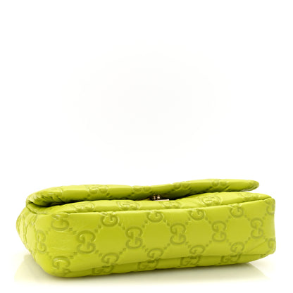 Gucci Lambskin Embossed Mini GG Milano Top Handle Shoulder Bag Light Green 4 of 11