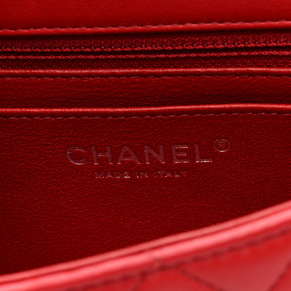 Chanel Lambskin Quilted Mini Rectangular Flap Red 5 of 9