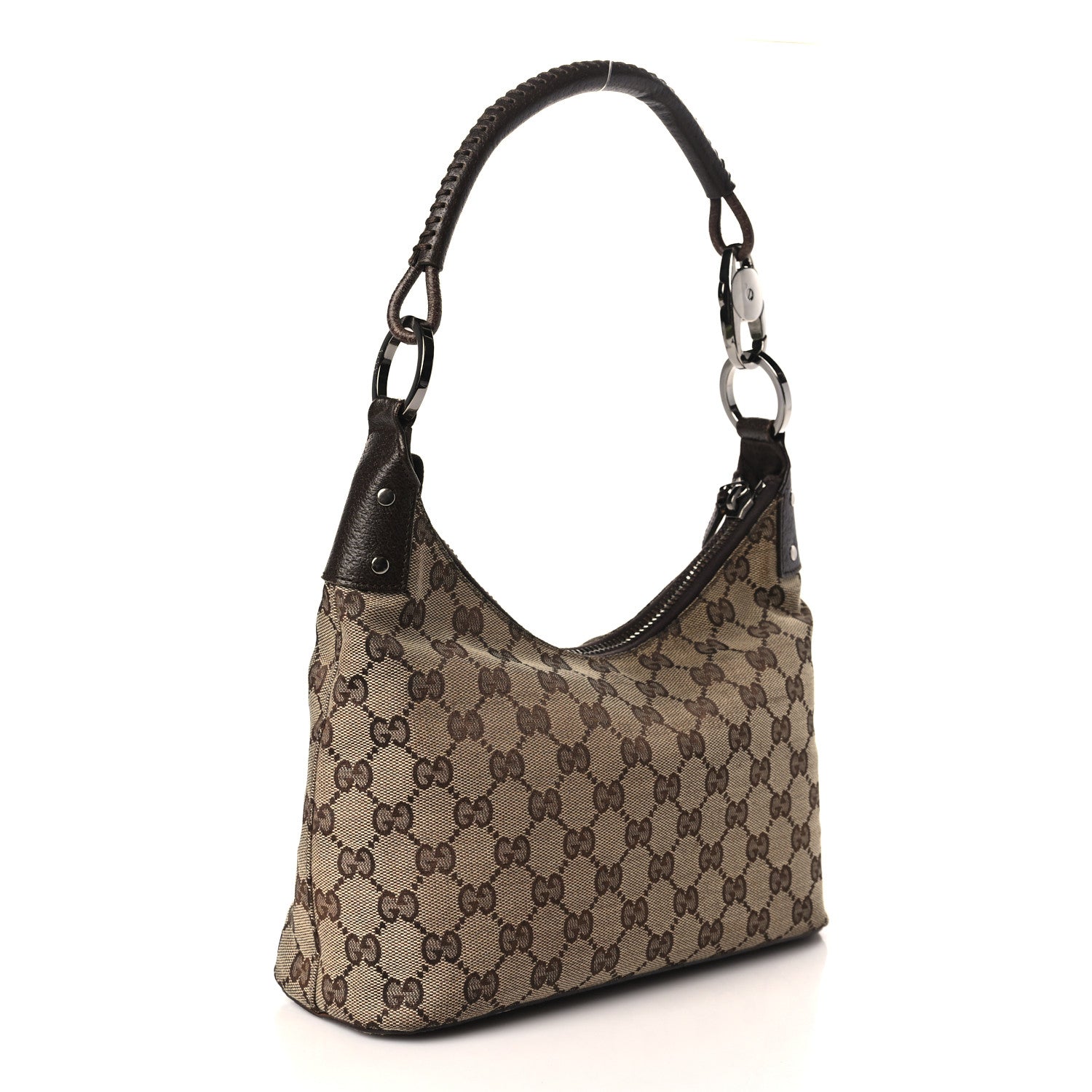 Gucci Monogram Classic Ring Hobo Brown 3 of 10