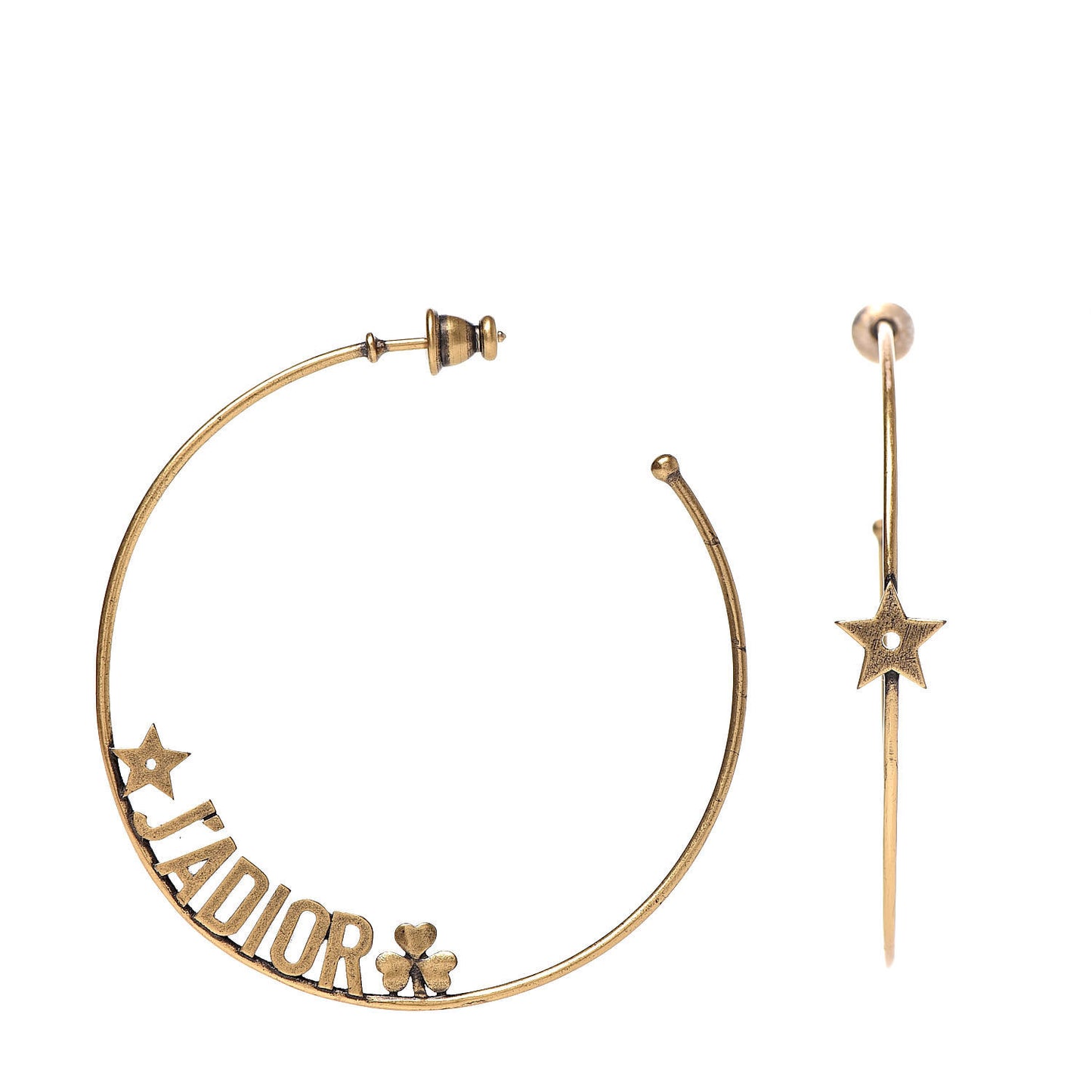 Metal J'Adior Hoop Earrings Aged Gold