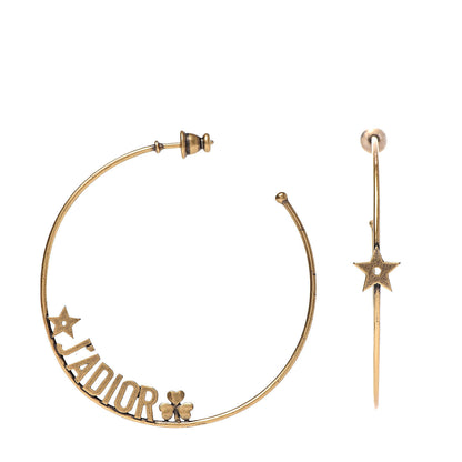 Christian Dior Metal J'Adior Hoop Earrings Aged Gold 1 of 4