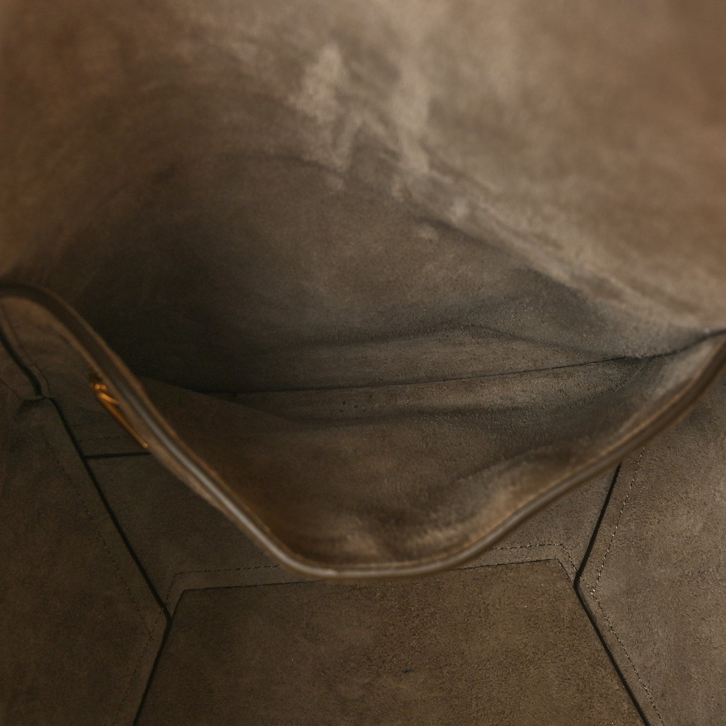 Soft Grained Calfskin Sangle Bucket Bag Taupe