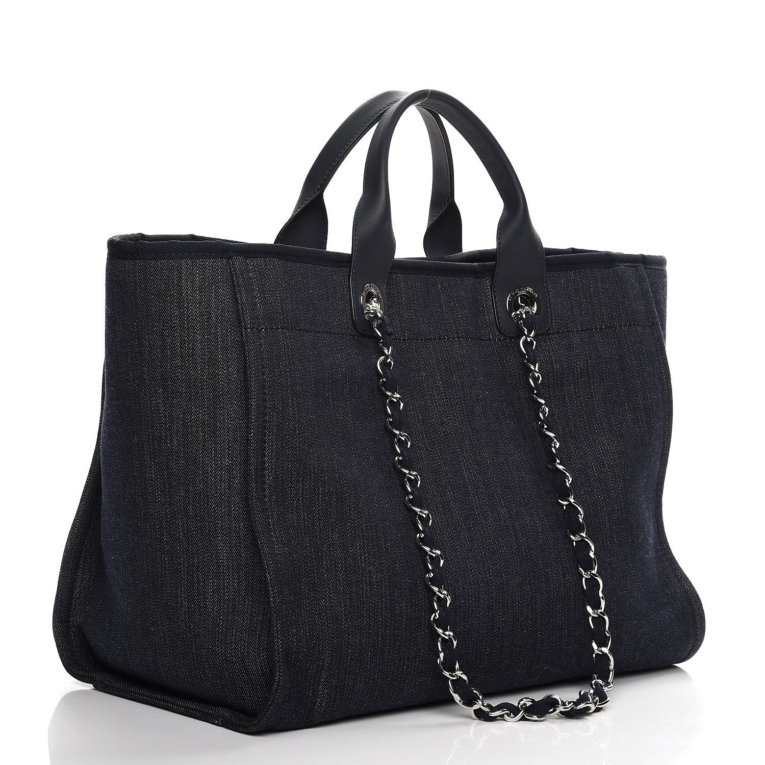 Chanel Canvas Large Deauville Tote Dark Blue 4 of 8