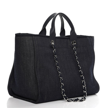 Chanel Canvas Large Deauville Tote Dark Blue 4 of 8