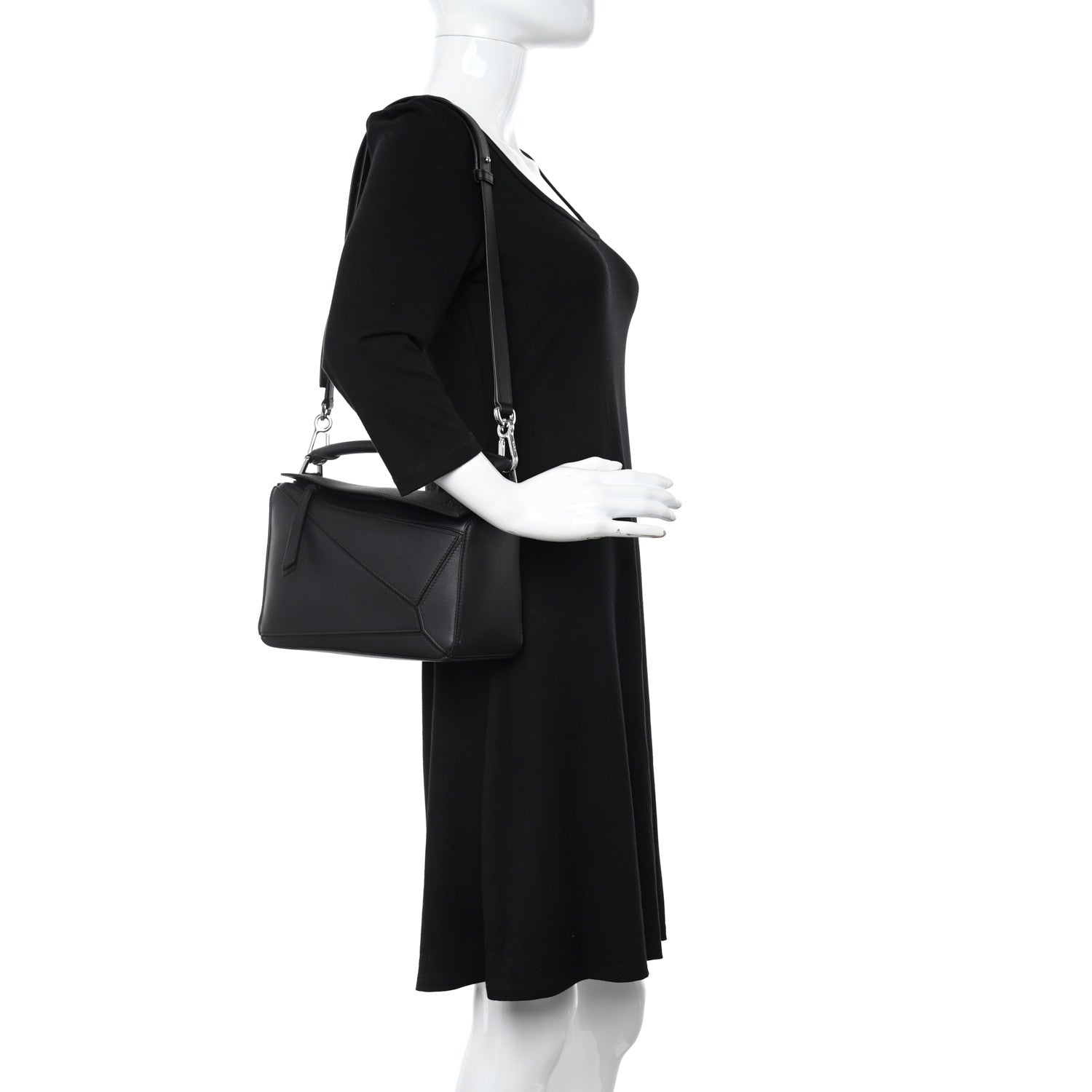 Loewe Calfskin Small Puzzle Bag Black 2 of 9