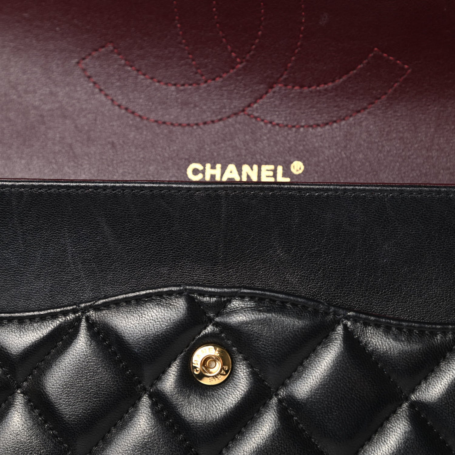 Chanel Lambskin Quilted Jumbo Double Flap Black 17 of 19