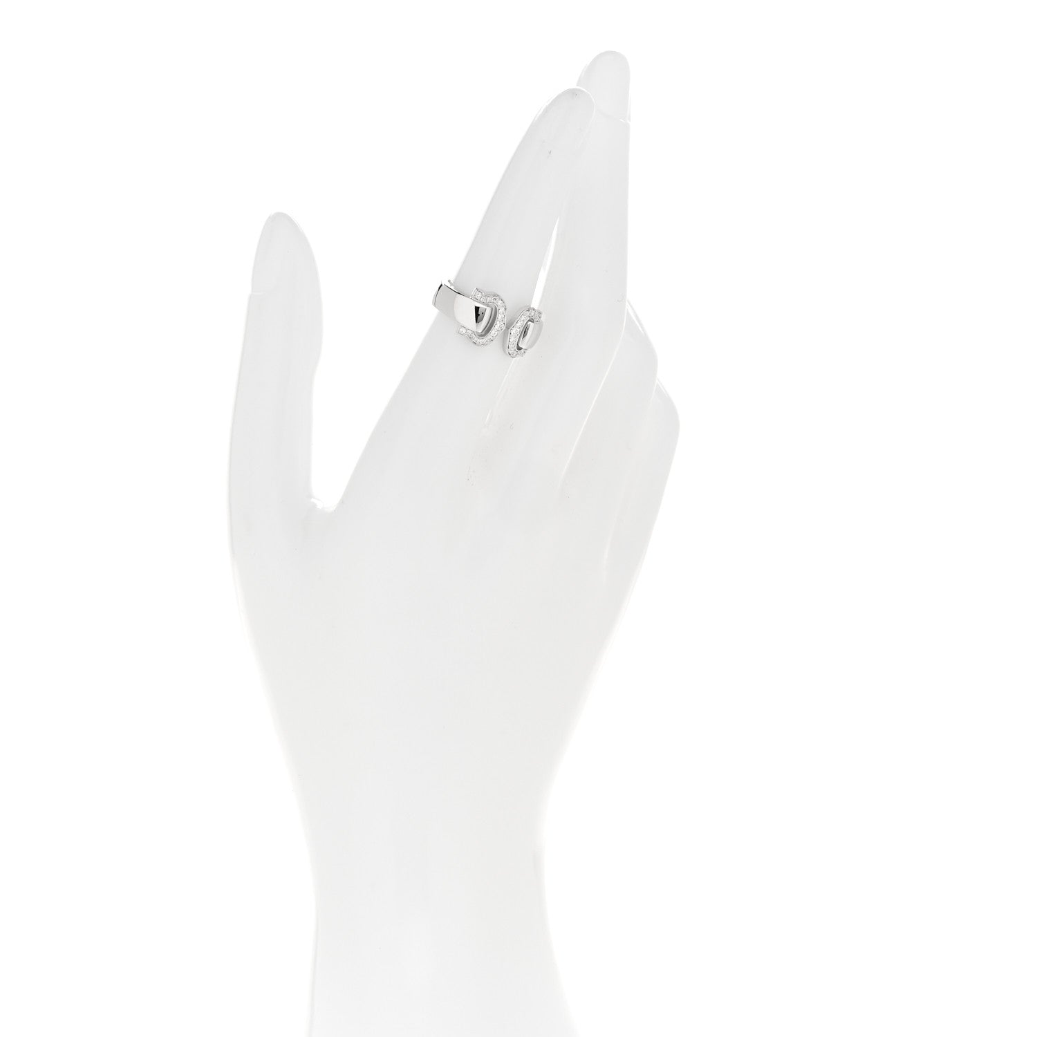 Cartier 18K White Gold Diamond C De Cartier Ring 51 5.75 2 of 4