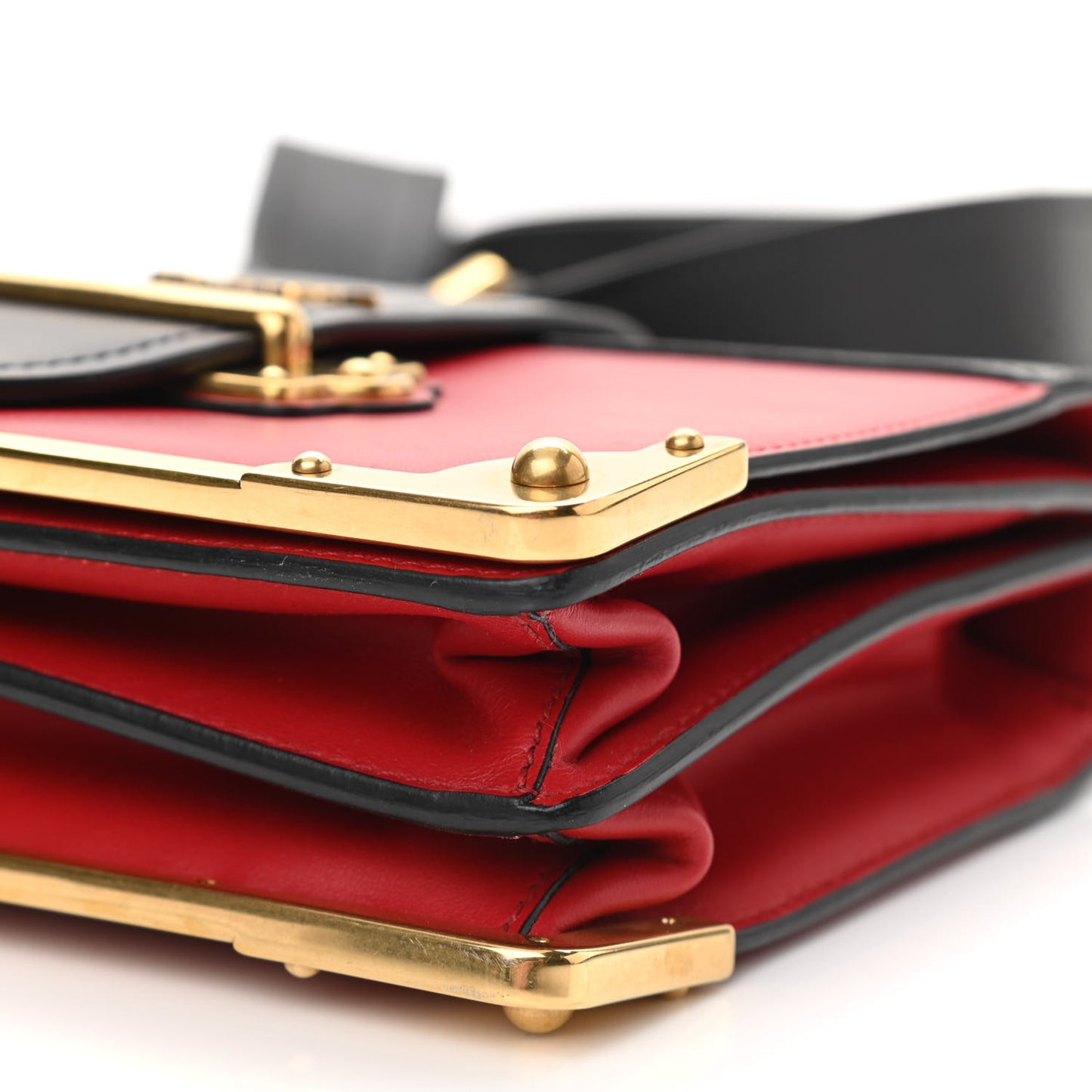 City Calfskin Saffiano Cahier Bag Fuoco Black