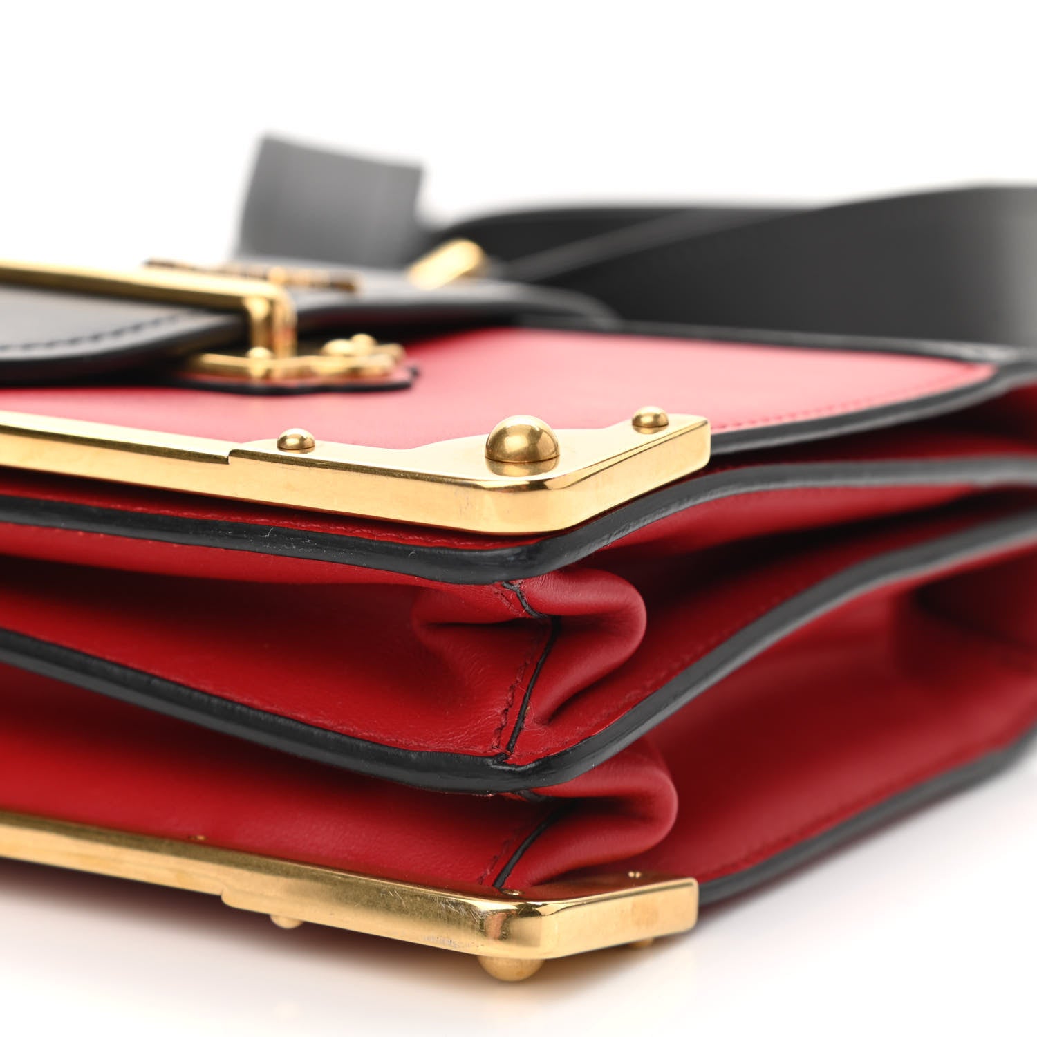 Prada City Calfskin Saffiano Cahier Bag Fuoco Black 9 of 9