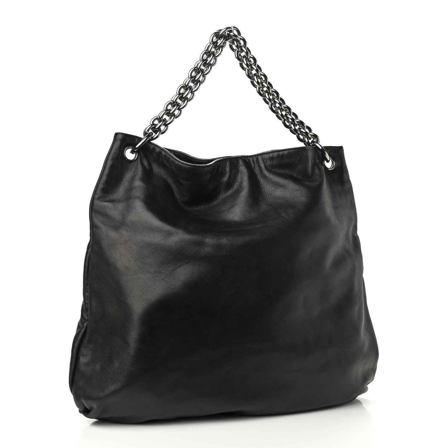 Chanel Lambskin Large Soft and Chain Hobo Black 3 of 9