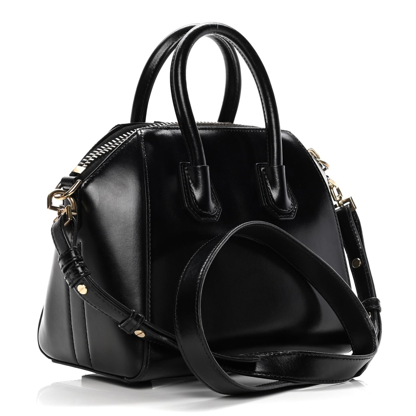 Shiny Lord Calfskin Mini Antigona Black