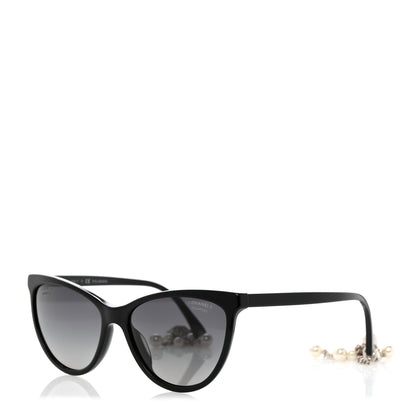 Chanel Acetate Polarized Fantasy Pearl Cat Eye Sunglasses 5341-H-A Black 1 of 9