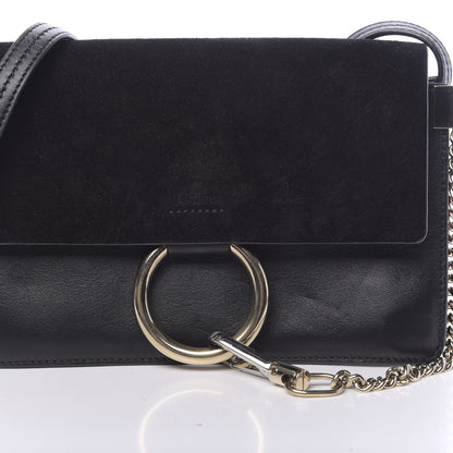 Chloe Suede Calfskin Small Faye Shoulder Bag Black 9 of 12