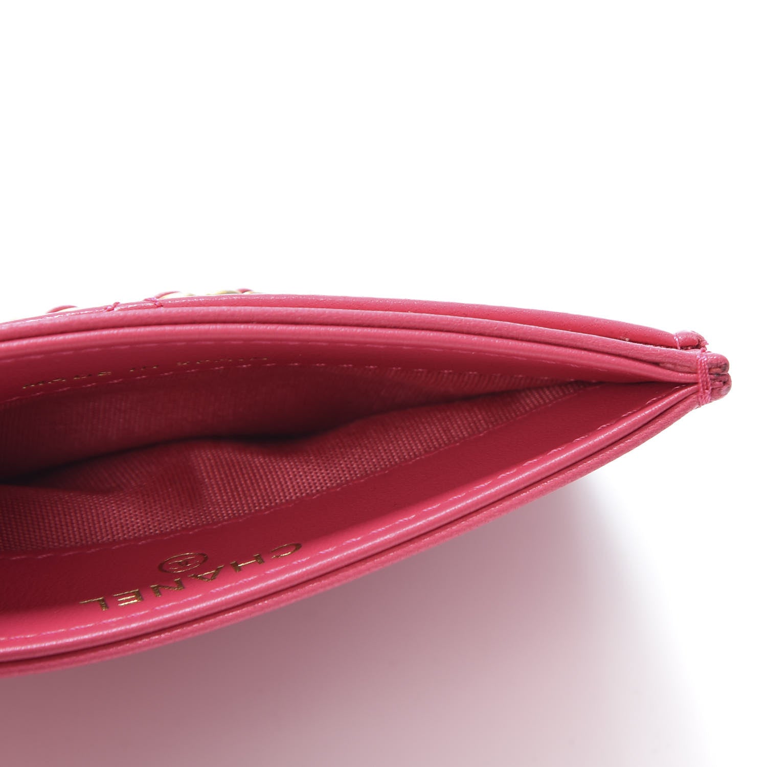 Chanel Shiny Goatskin Quilted 19 Card Holder Dark Pink 4 of 10