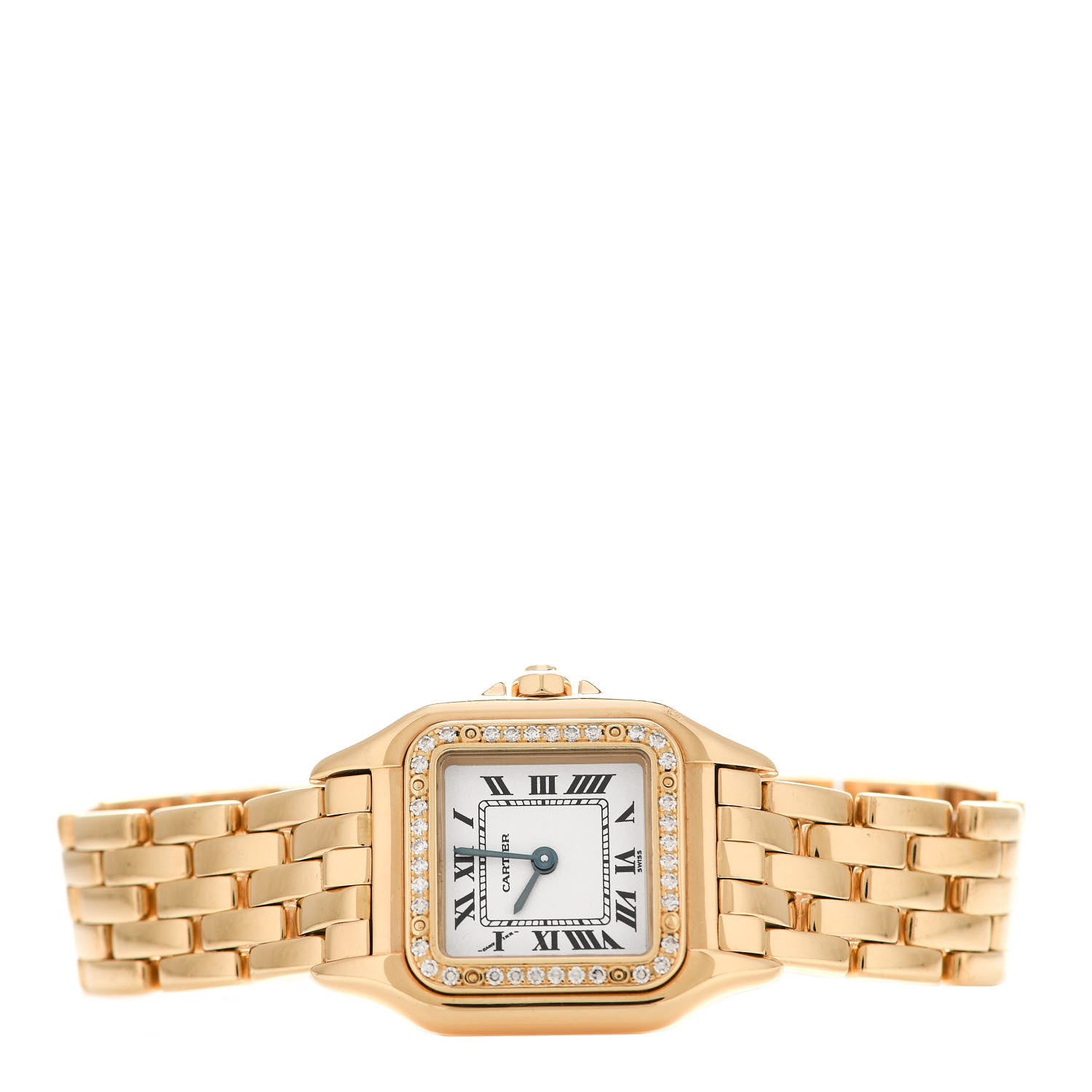 Cartier 18K Yellow Gold Diamond 22mm Panthere Quartz Watch 2 of 4