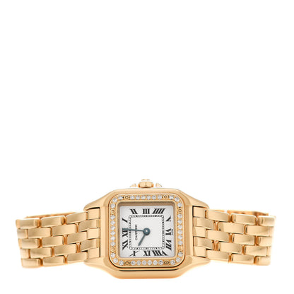 Cartier 18K Yellow Gold Diamond 22mm Panthere Quartz Watch 2 of 4