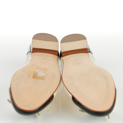 Chanel Lace Patent Calfskin Cap Toe CC Ballerina Flats 37 Off White Black 6 of 7