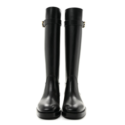 Chanel Calfskin CC Buckle High Boots 38 Black 3 of 9