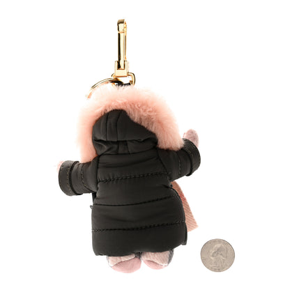 Burberry Cashmere P Jac Thomas Teddy Bear Keychain Charm Ash Rose 2 of 4