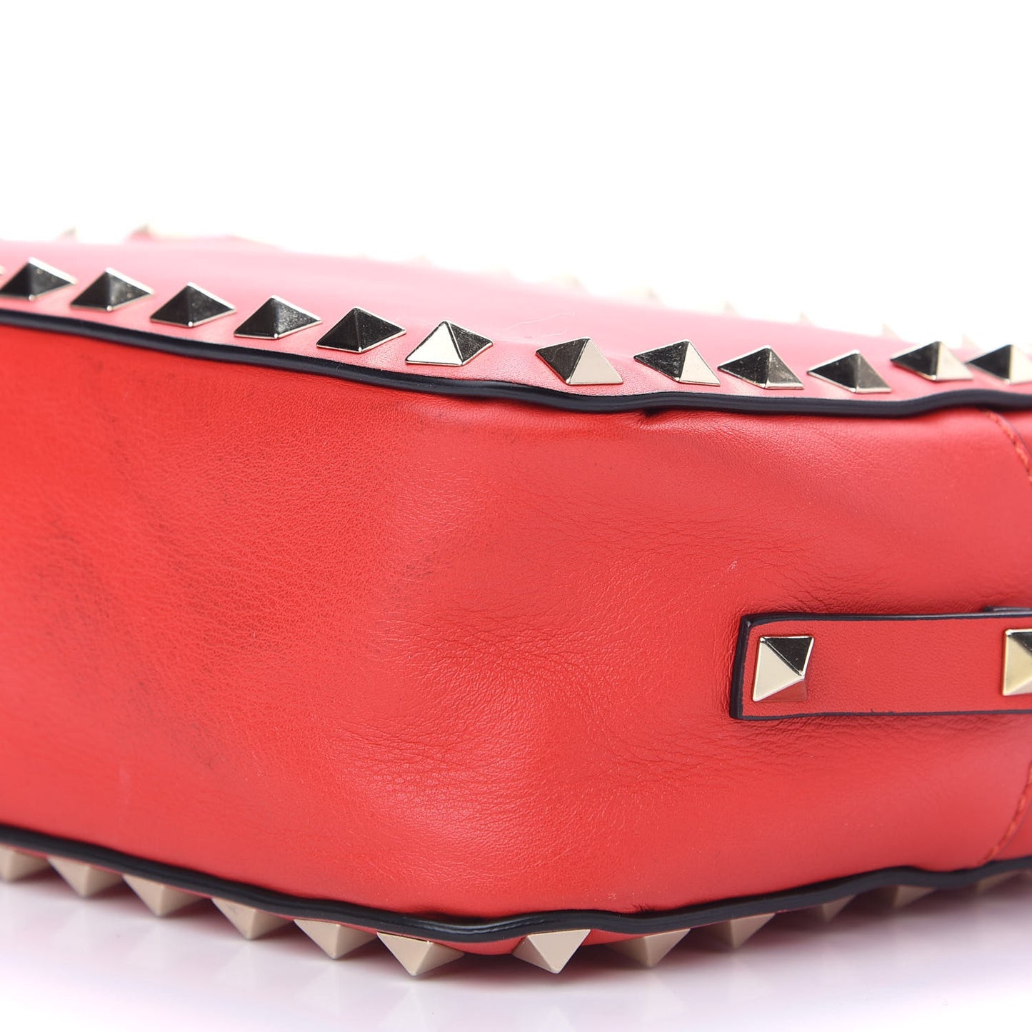 Calfskin Rockstud Camera Crossbody Bag Deep Orange