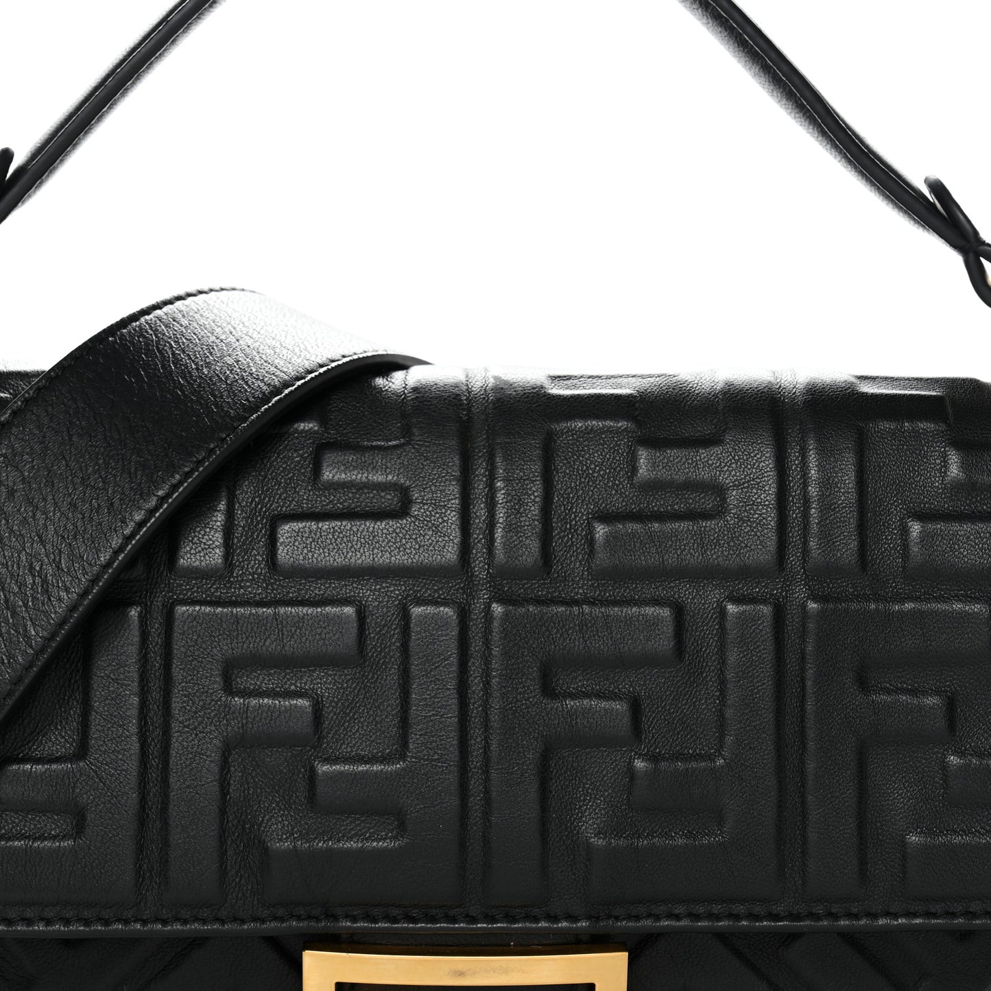Nappa FF 1974 Embossed Baguette Black