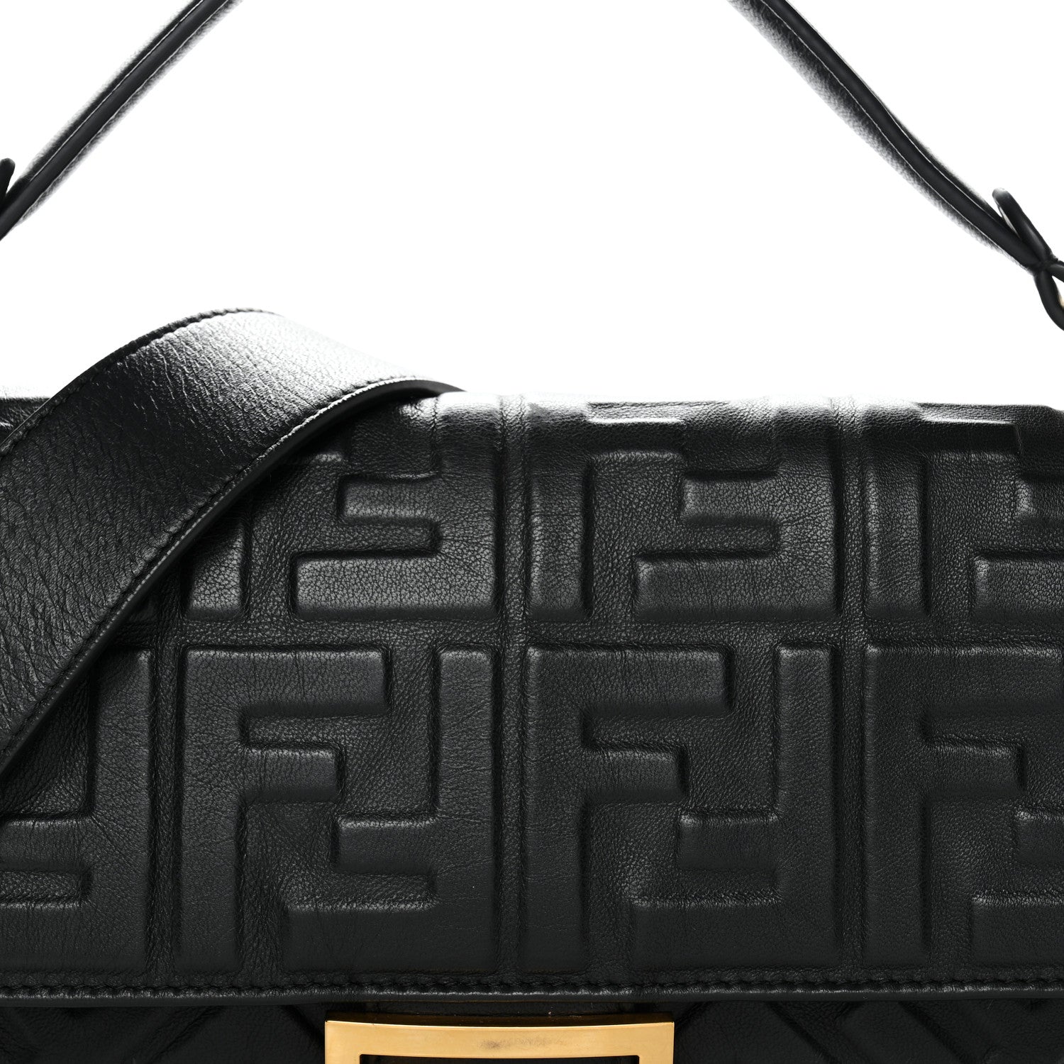 Fendi Nappa FF 1974 Embossed Baguette Black 7 of 11