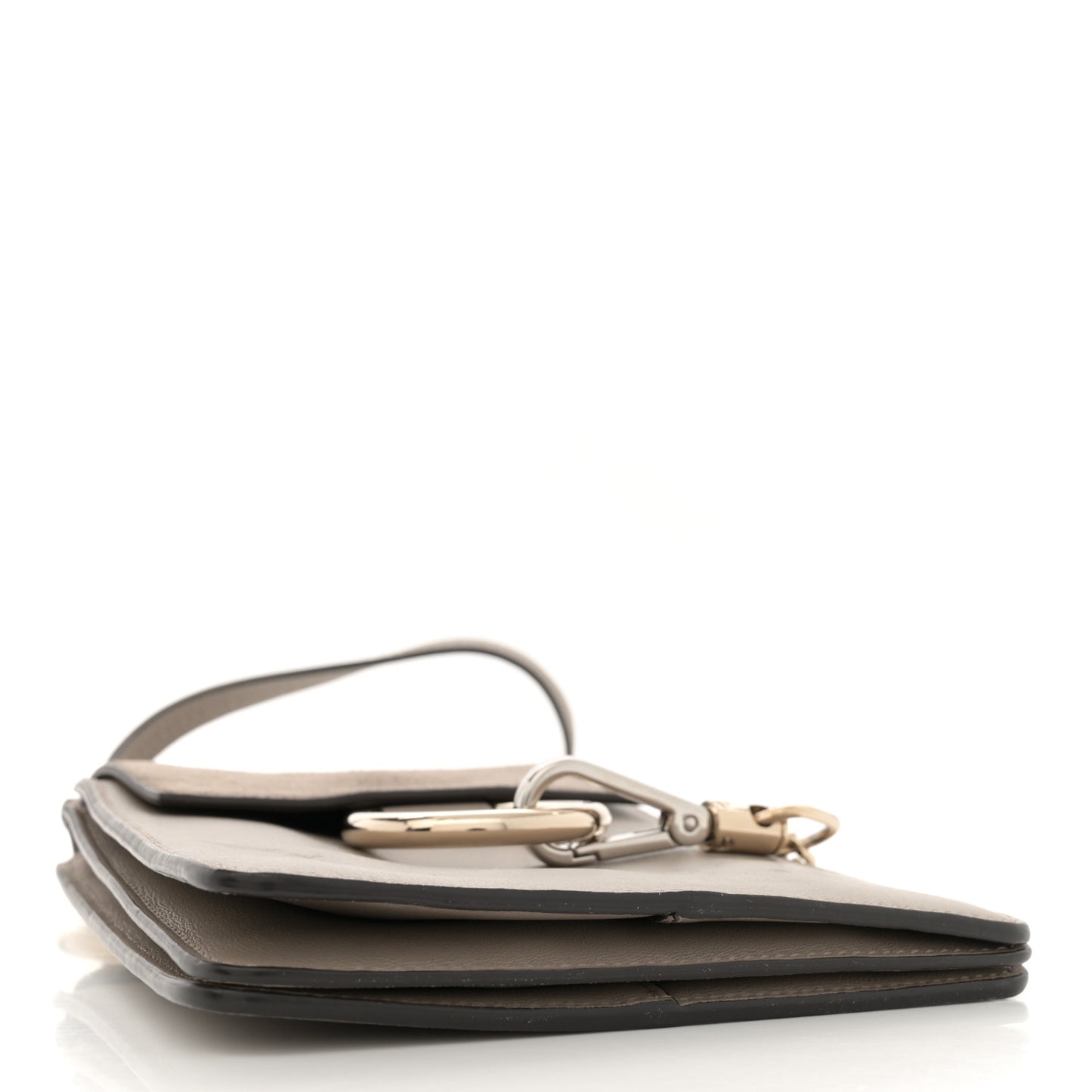 Suede Calfskin Mini Faye Bracelet Bag Motty Grey