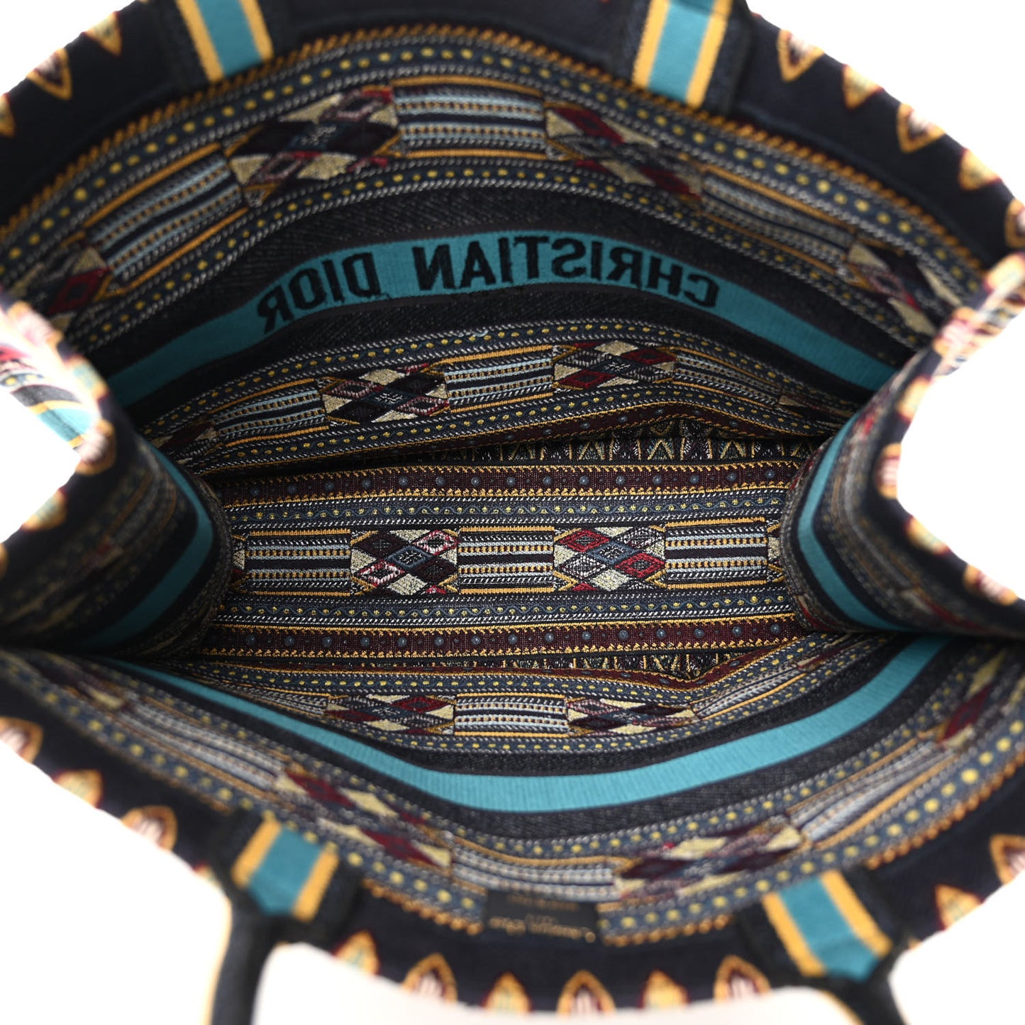 Canvas Embroidered Book Tote Blue Multicolor