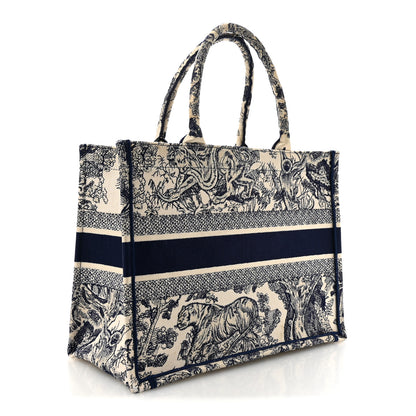 Christian Dior Canvas Embroidered Medium Dioriviera Toile De Jouy Book Tote Blue 2 of 12