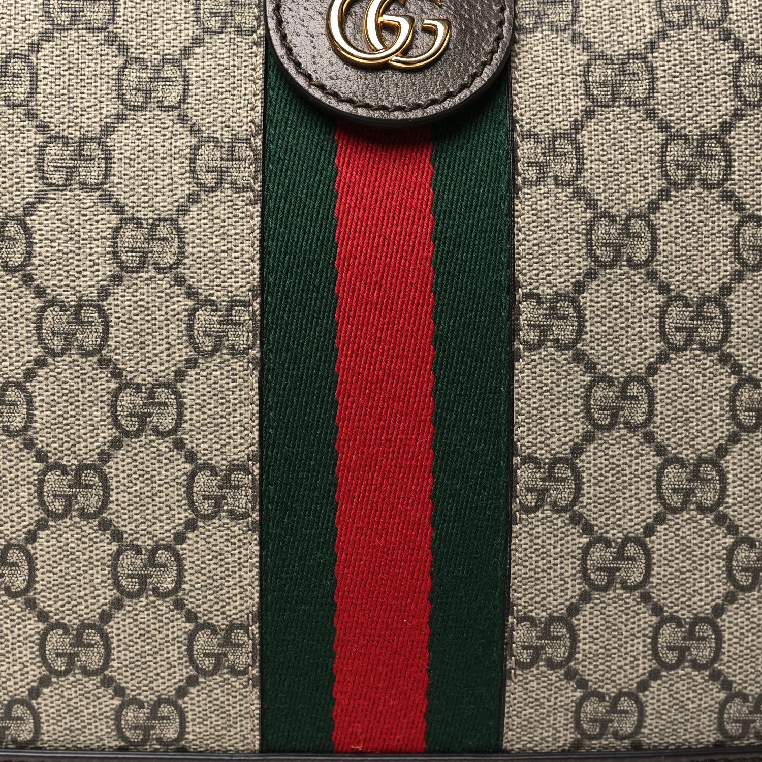 Gucci GG Supreme Monogram Web Small Ophidia Top Handle Shoulder Bag Brown 8 of 10