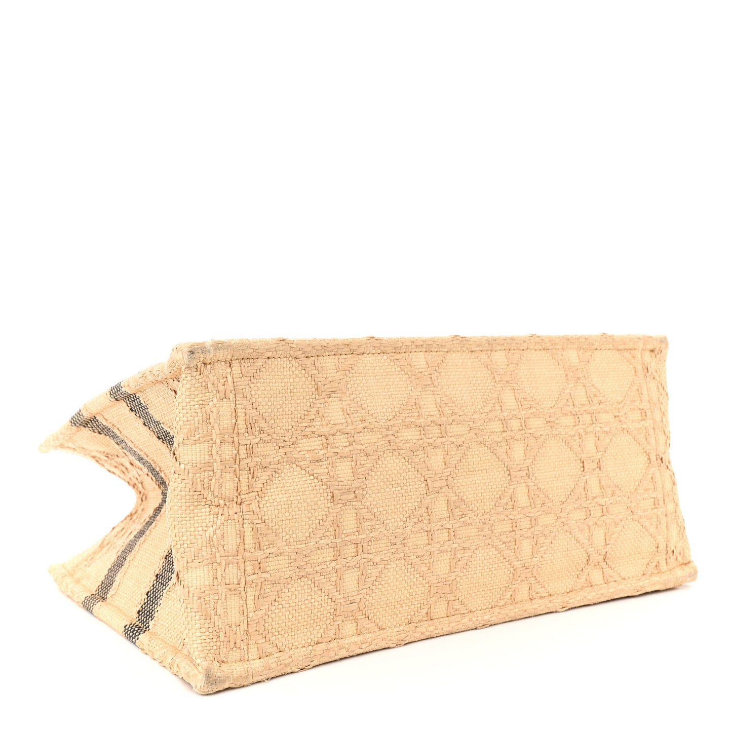 CHRISTIAN DIOR Raffia Cannage Medium Book Tote Natural