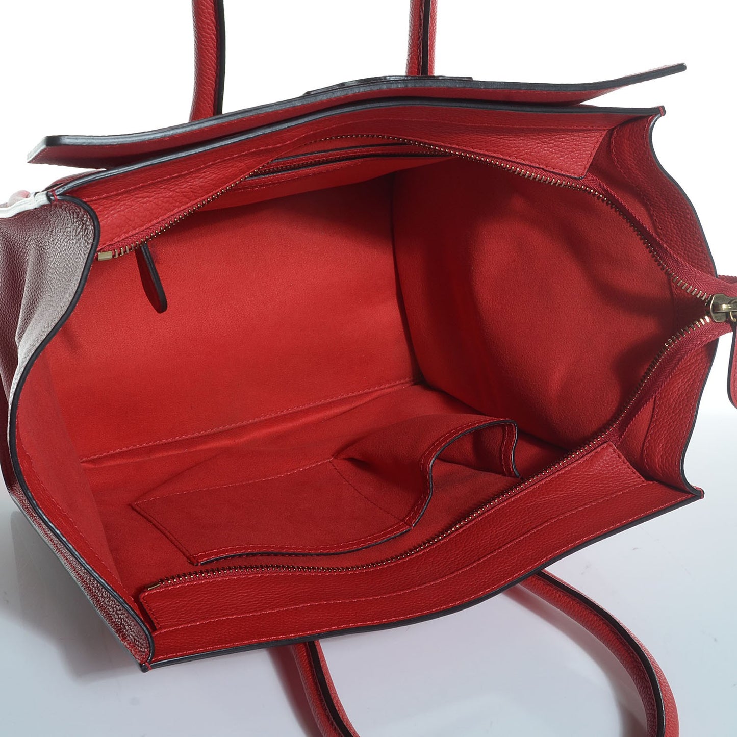 Drummed Calfskin Mini Luggage Coquelicot
