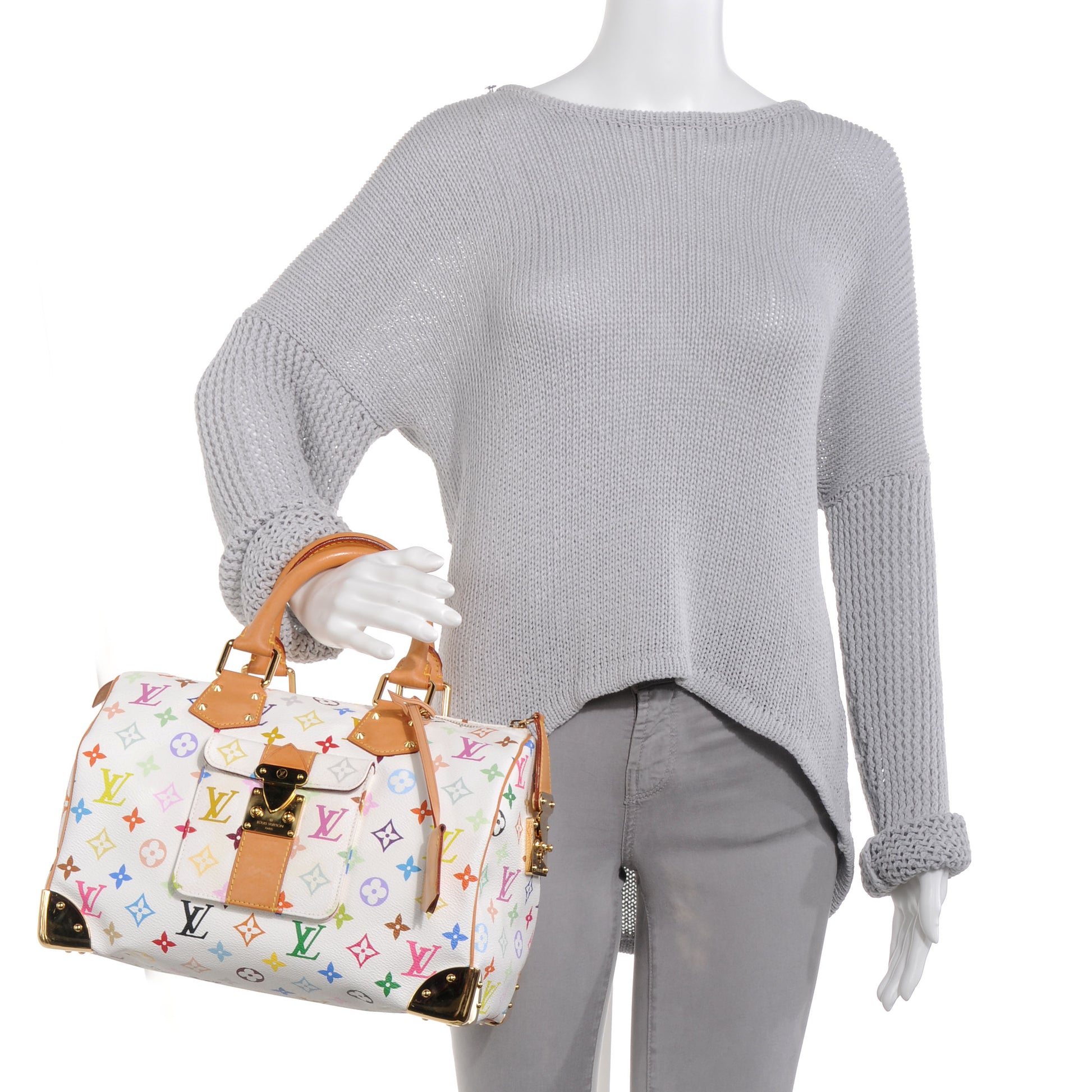 Louis Vuitton Monogram Multicolor Speedy 30 White 2 of 7