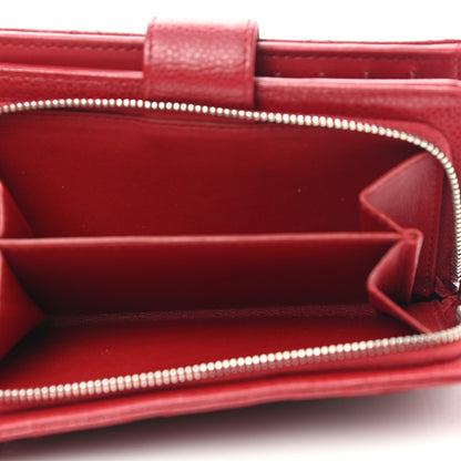 Chanel Caviar Quilted Zipped Pocket Wallet Red 6 of 10