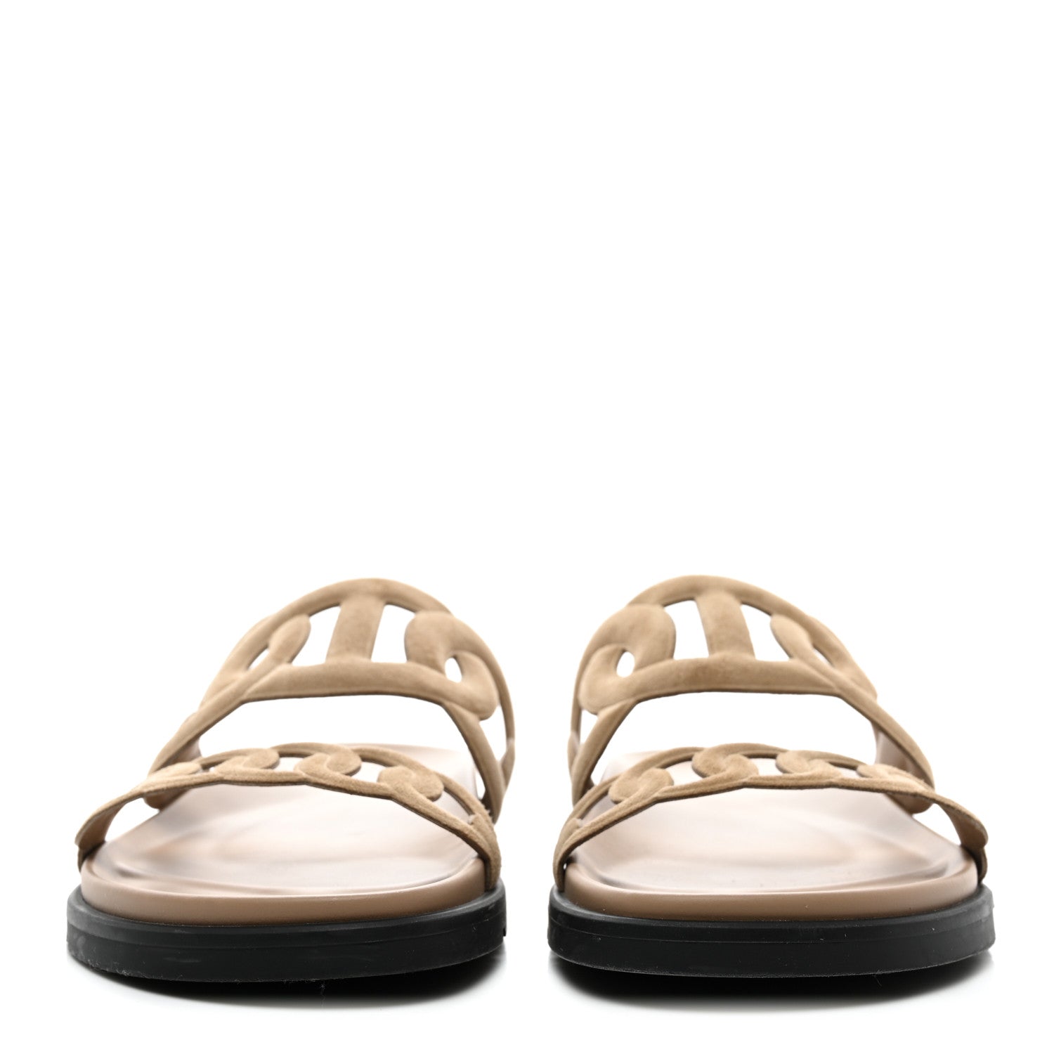 Hermes Suede Goatskin Extra Sandals 40 Beige Argile 2 of 9