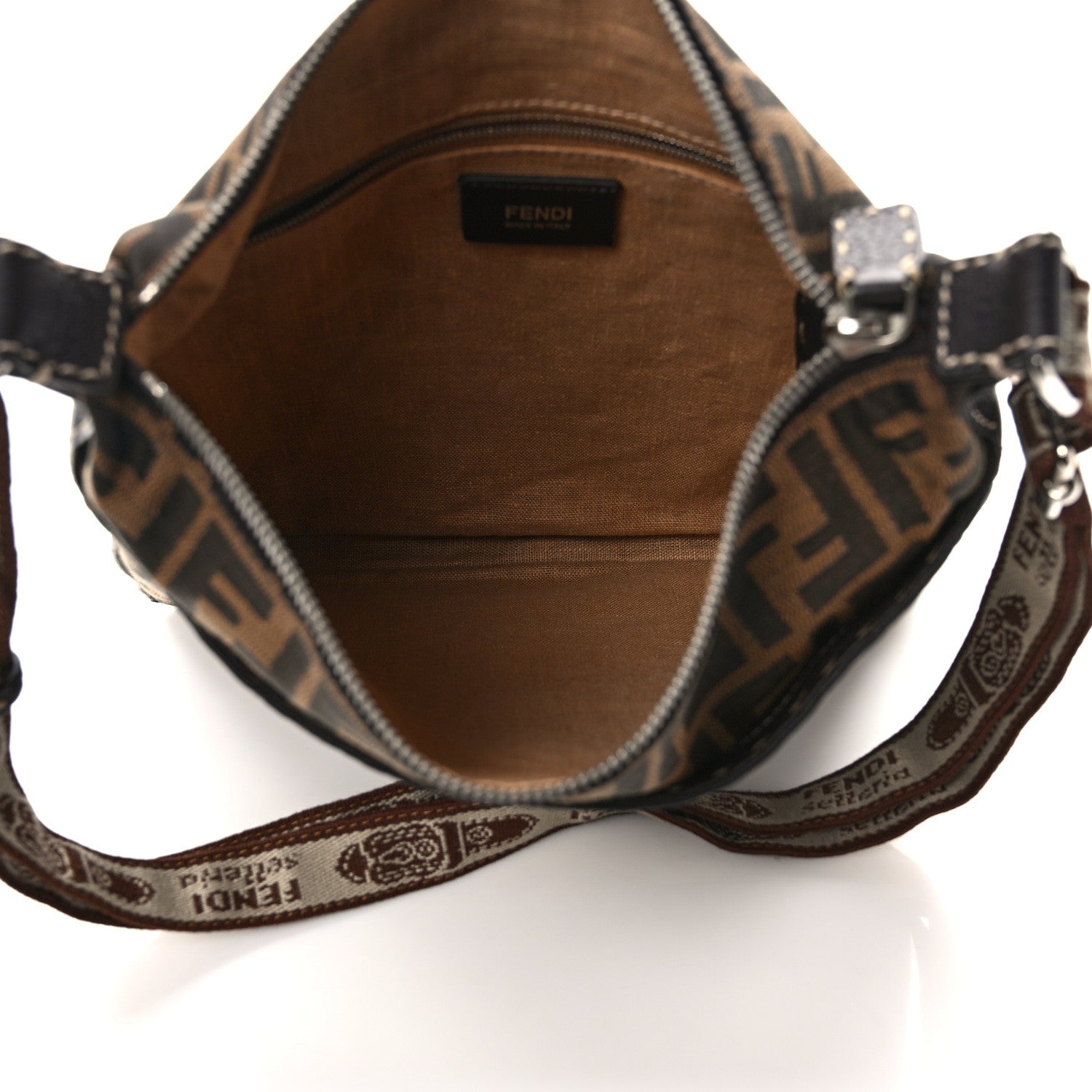 Fendi Zucca Cuoio Romano Selleria Messenger Tobacco Moro 5 of 13