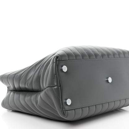 Saint Laurent Calfskin Y Quilted Monogram Large Loulou Shopper Fog 12 of 14