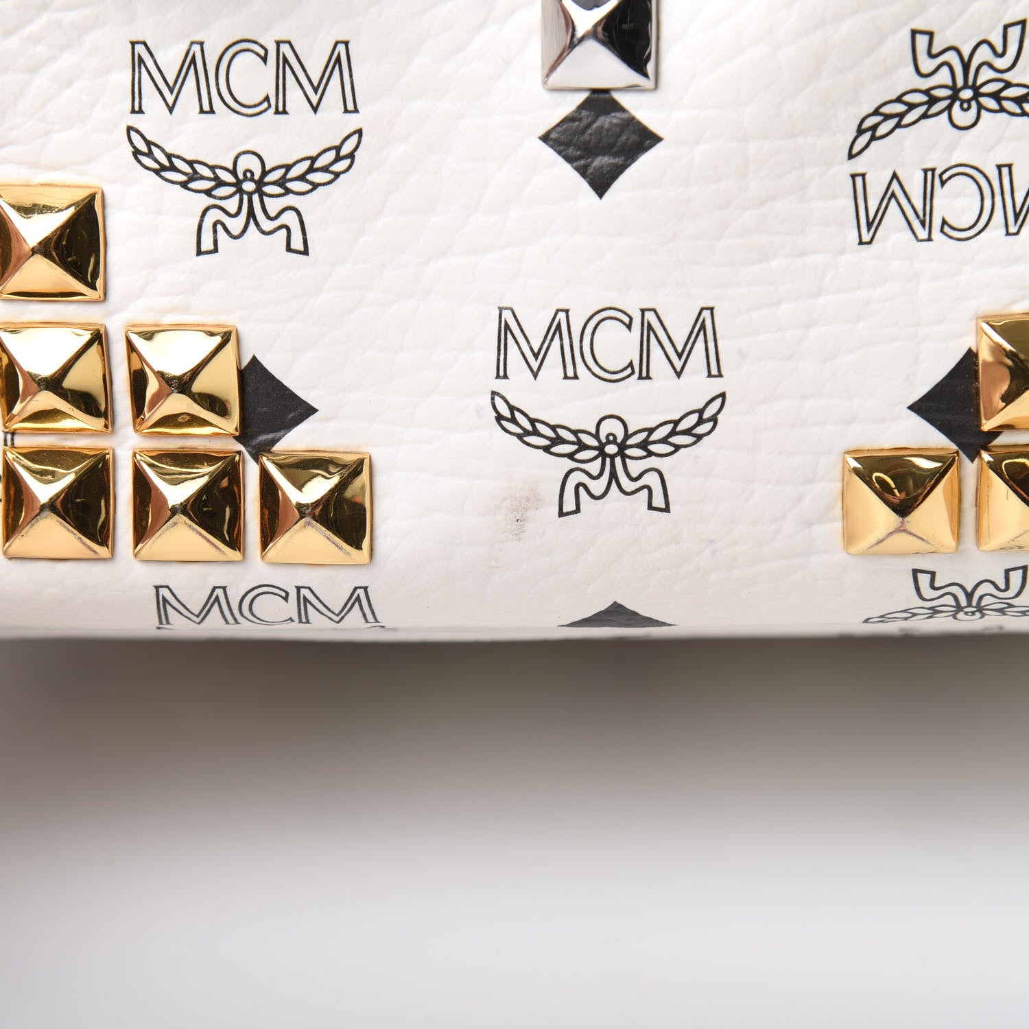 MCM Visetos Studded Small Stark M Backpack White 19 of 19
