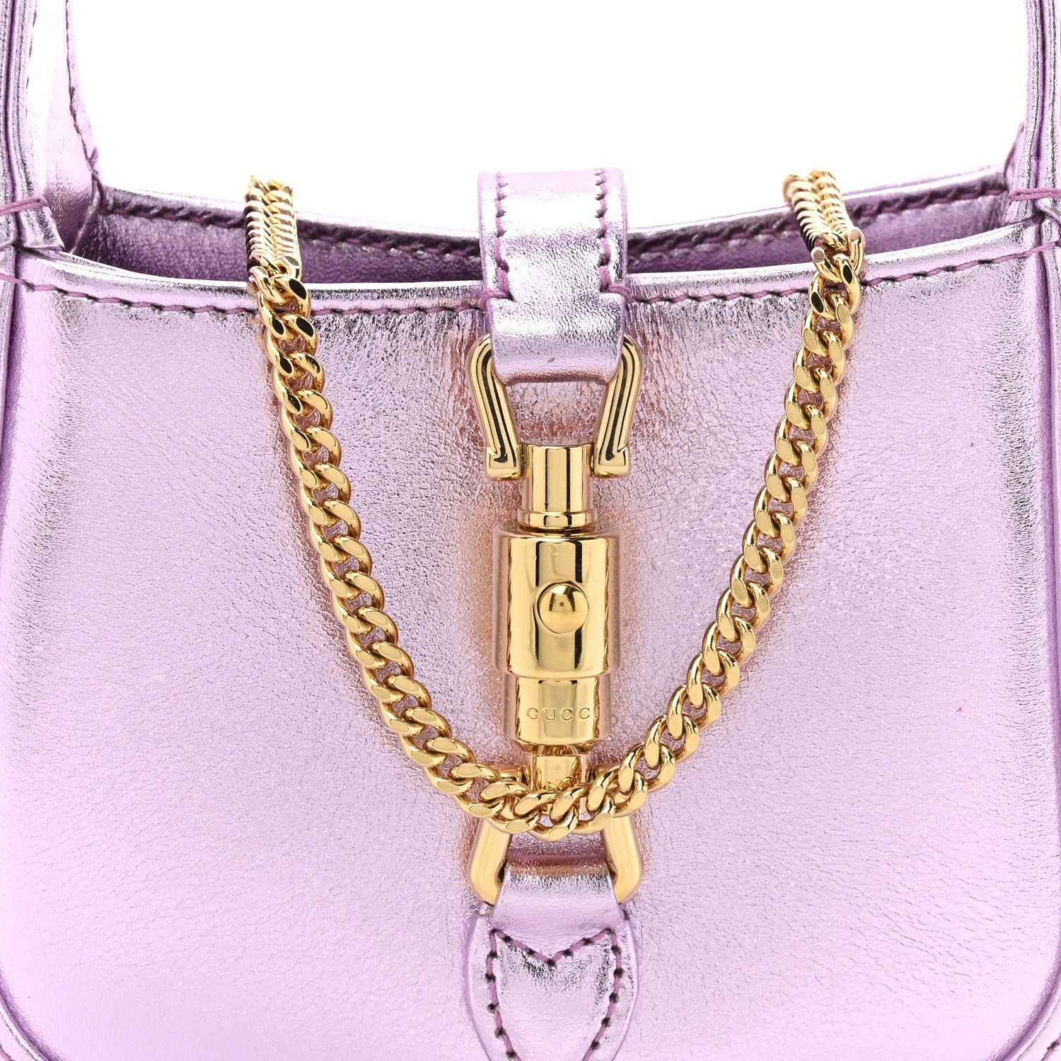 Gucci Laminated Nappa Nano Jackie 1961 Hobo Metallic Rosa 8 of 11