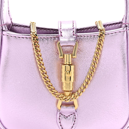 Gucci Laminated Nappa Nano Jackie 1961 Hobo Metallic Rosa 8 of 11