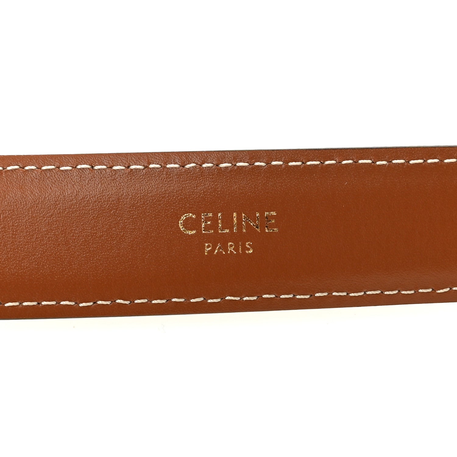 Celine Canvas Calfskin Medium 25mm Triomphe Belt 70 28 Tan 5 of 7