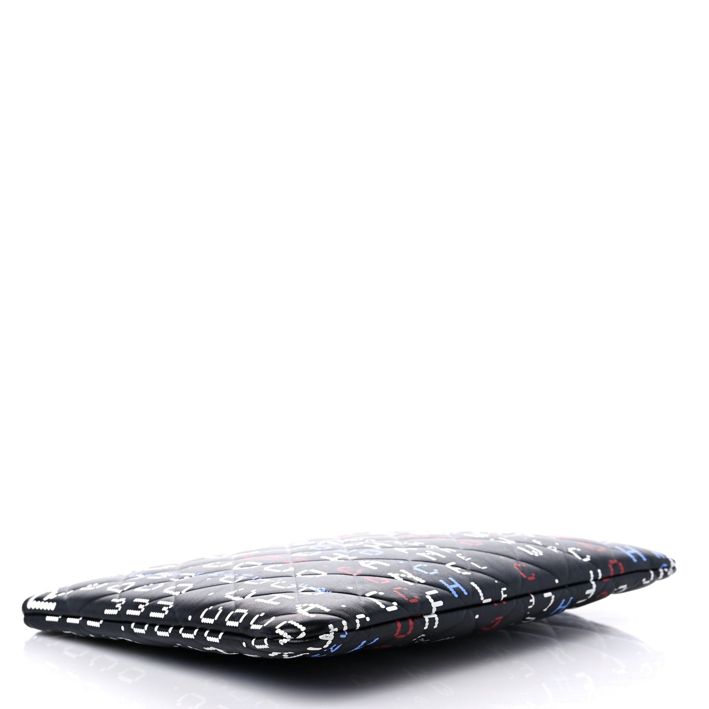 Lambskin Quilted Medium Data Center Cosmetic Case Black