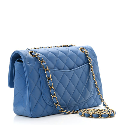 Chanel Lambskin Quilted Small Double Flap Blue 2 of 9