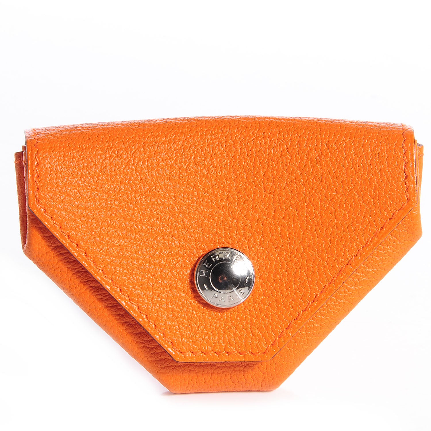 Hermes Chevre Mysore Le 24 Coin Purse Orange 1 of 9
