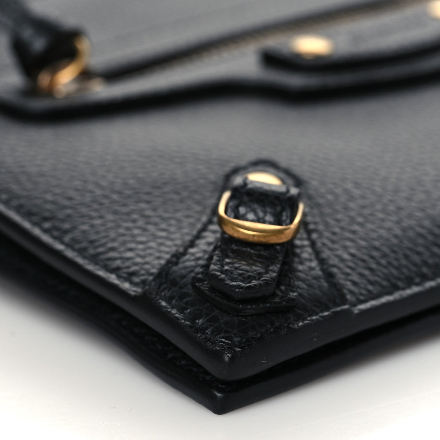 Balenciaga Grained Calfskin Neo Classic Gold Hardware Multipouch Black 9 of 10