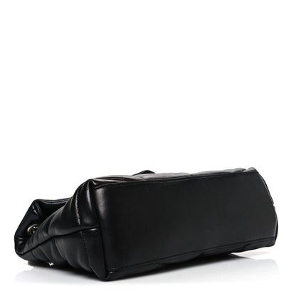 Saint Laurent Lambskin Quilted Small Loulou Puffer Monogram Chain Satchel Black 4 of 10