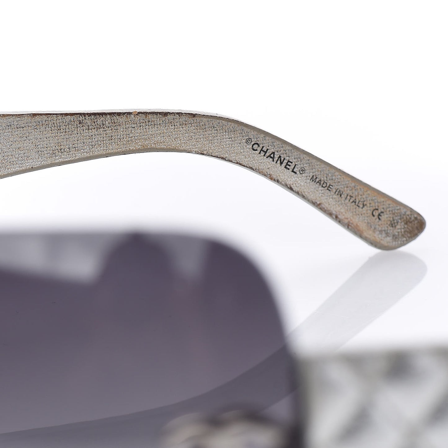 Metallic Quilted CC Sunglasses 4157-Q Silver