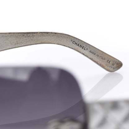 Chanel Metallic Quilted CC Sunglasses 4157-Q Silver 5 of 10
