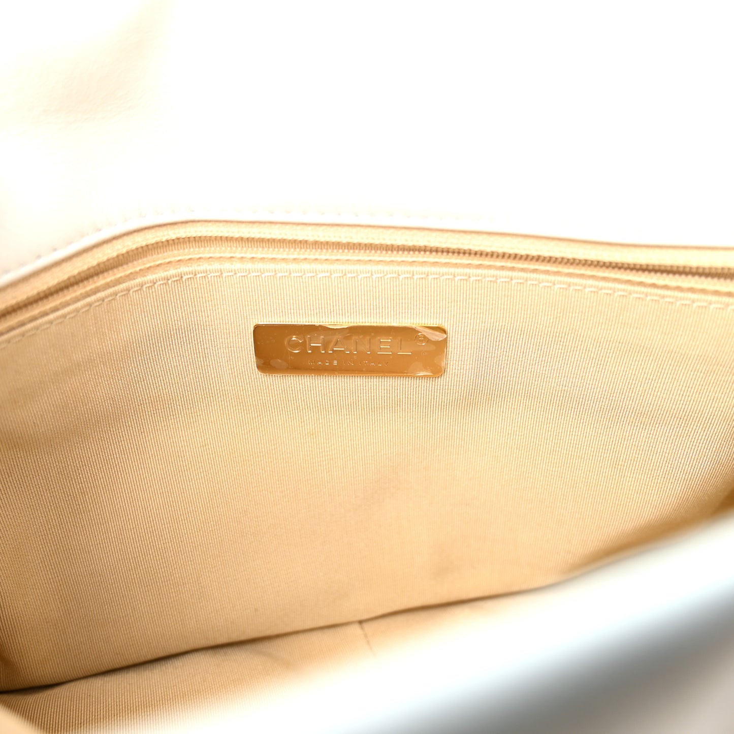 Goatskin Quilted Large Chanel 19 Flap White